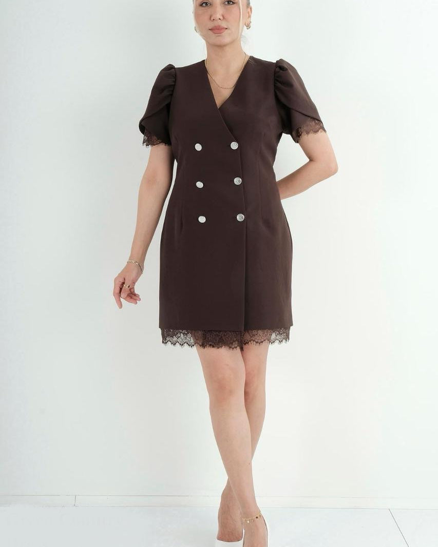 damska blazer roklya kafyava plus size dantela luxu