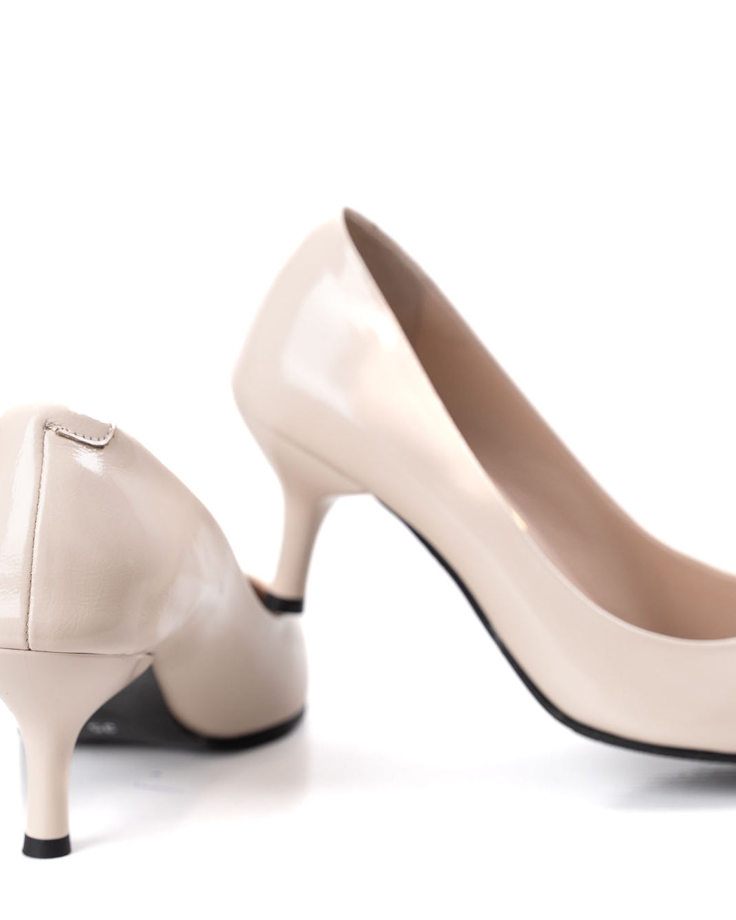 light beige leather pumps women low heel elegant shoes