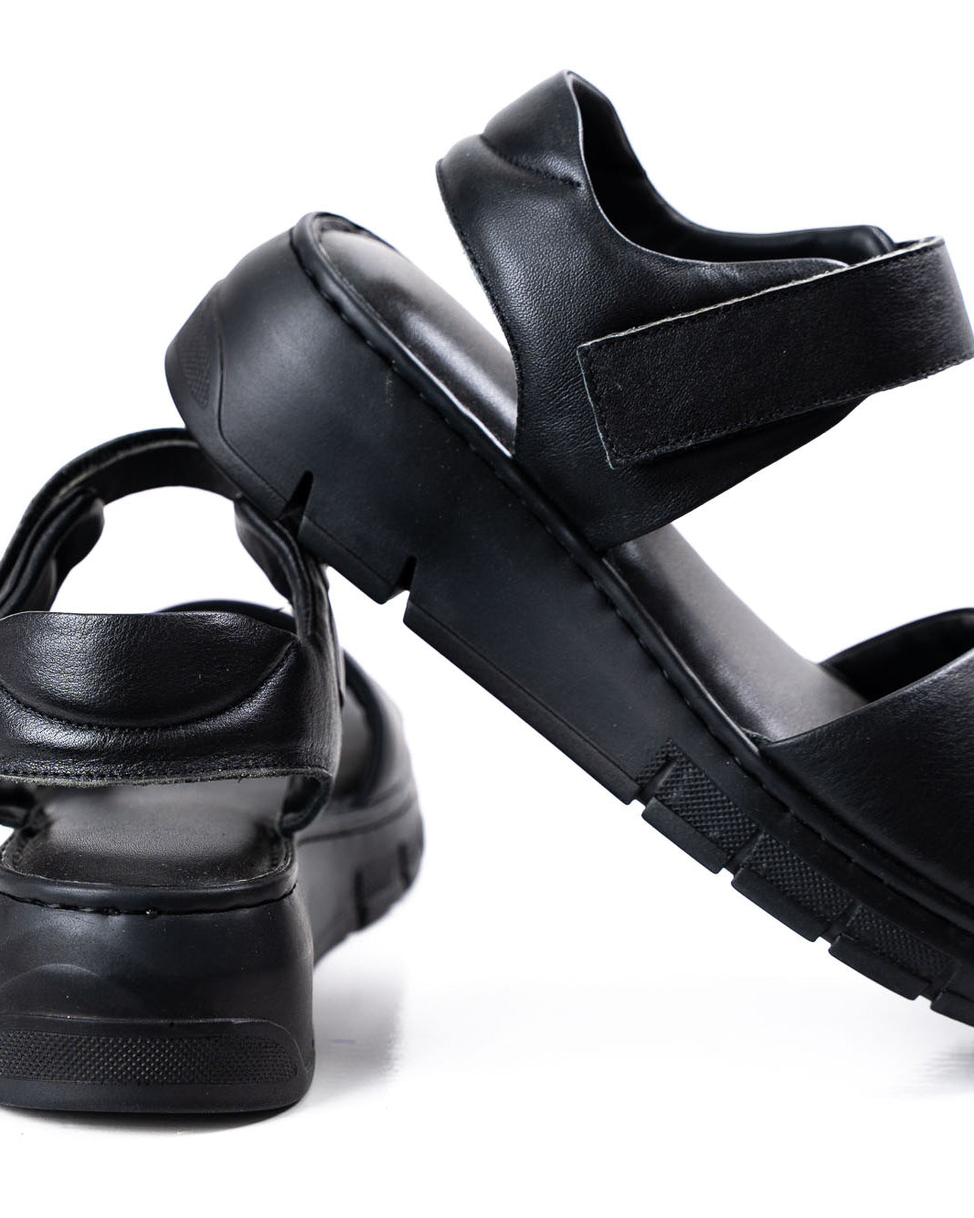 black leather platform sandals women comfortable summer shoes