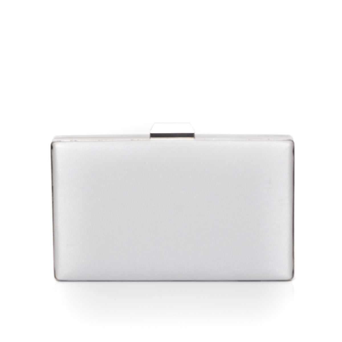 Сребърно портмоне клъч чанта с лента с камъчета