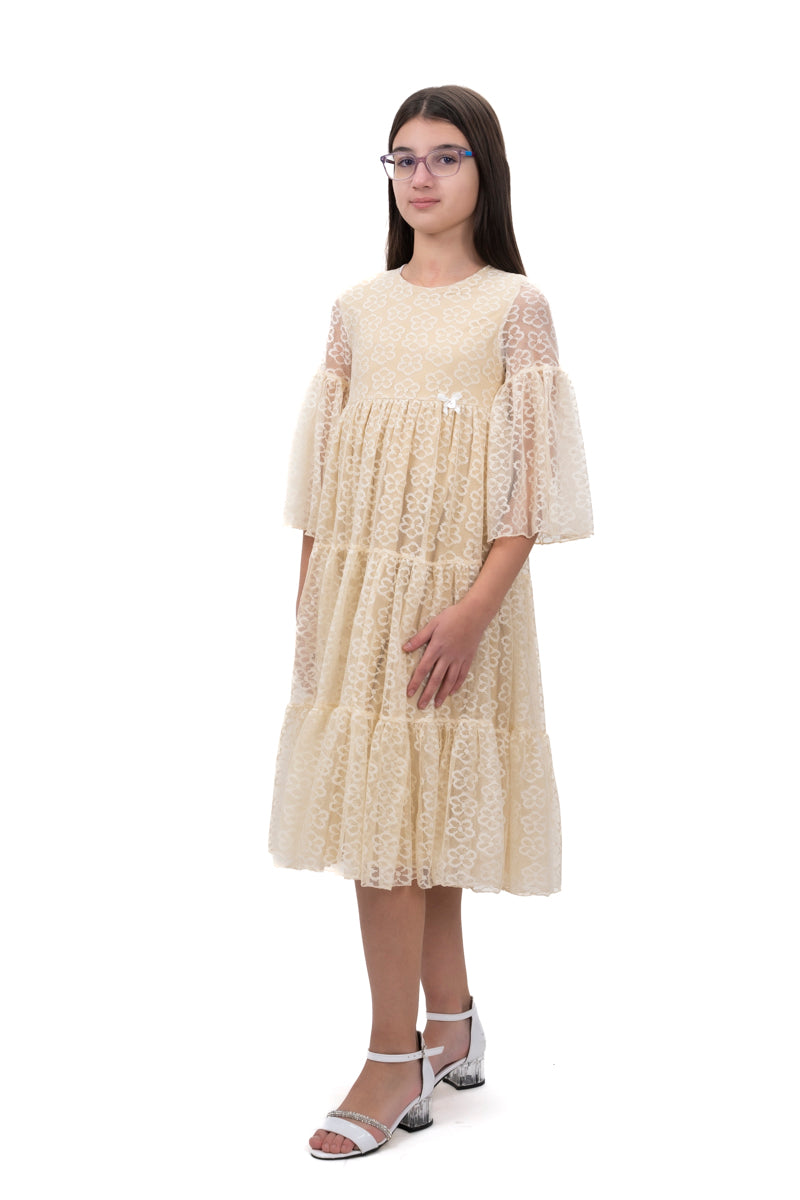 елегантна детска рокля от дантела 2477