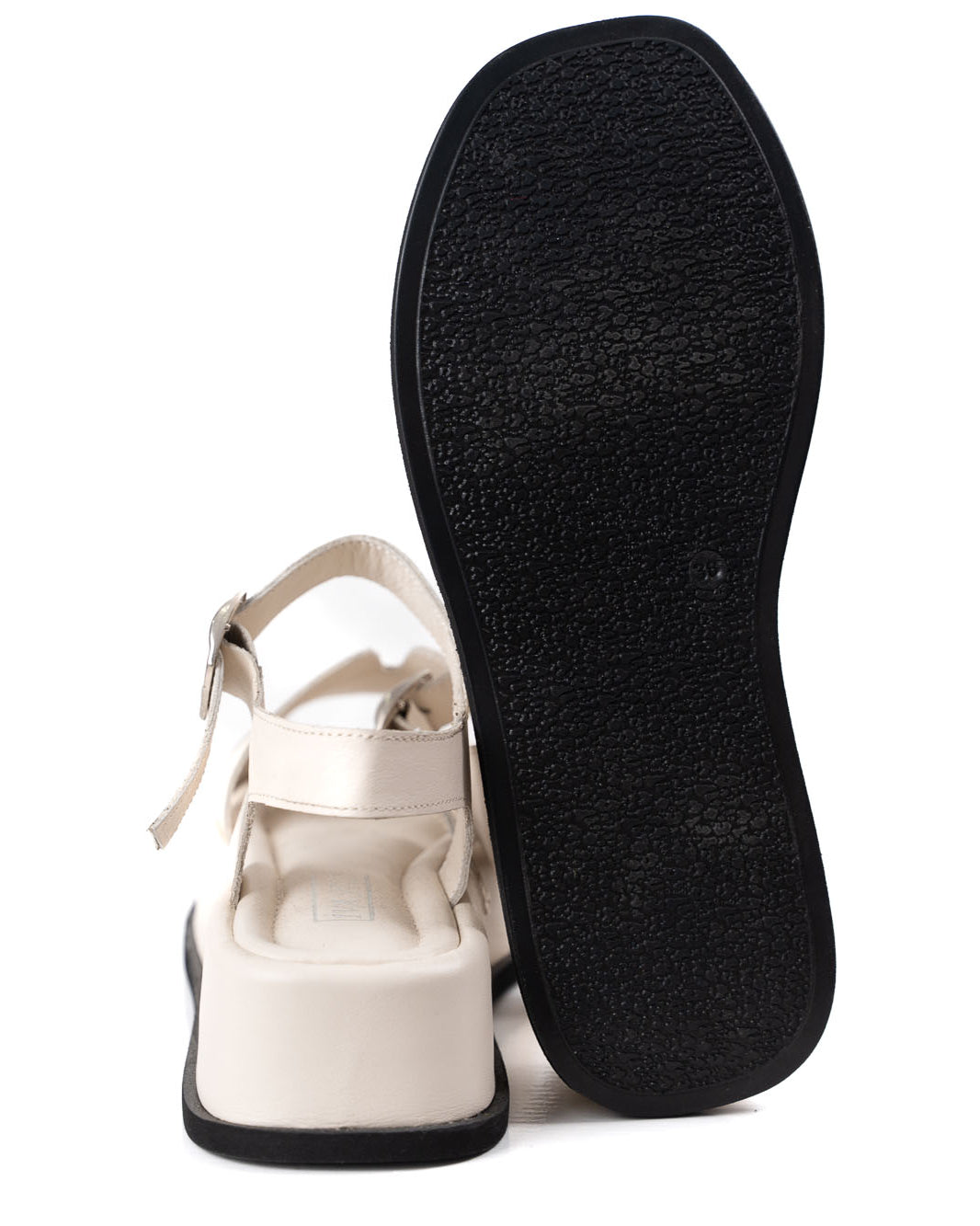 comfortable women sandals genuine leather ecru platform