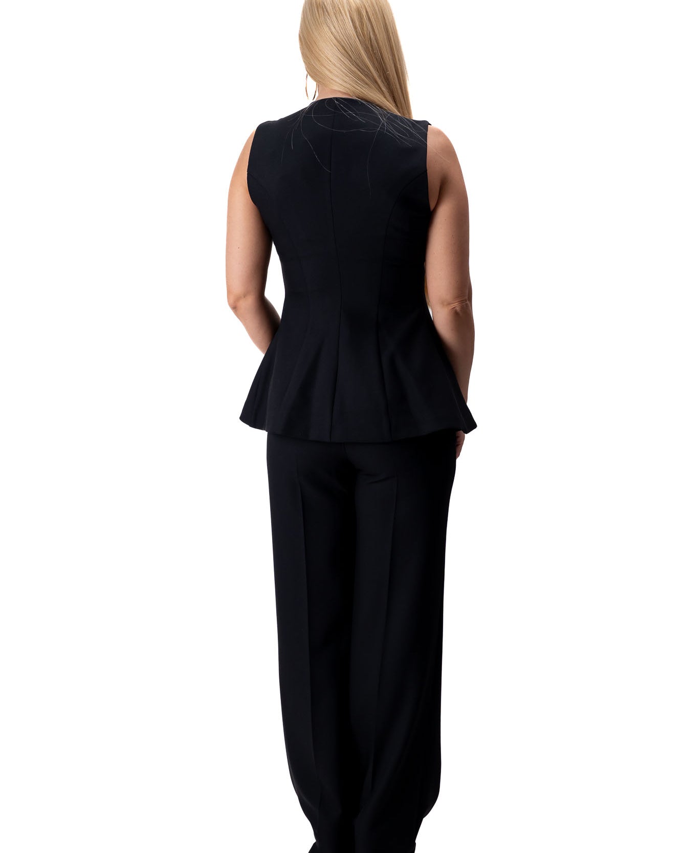 women elegant vest pants set luxury gold button detail