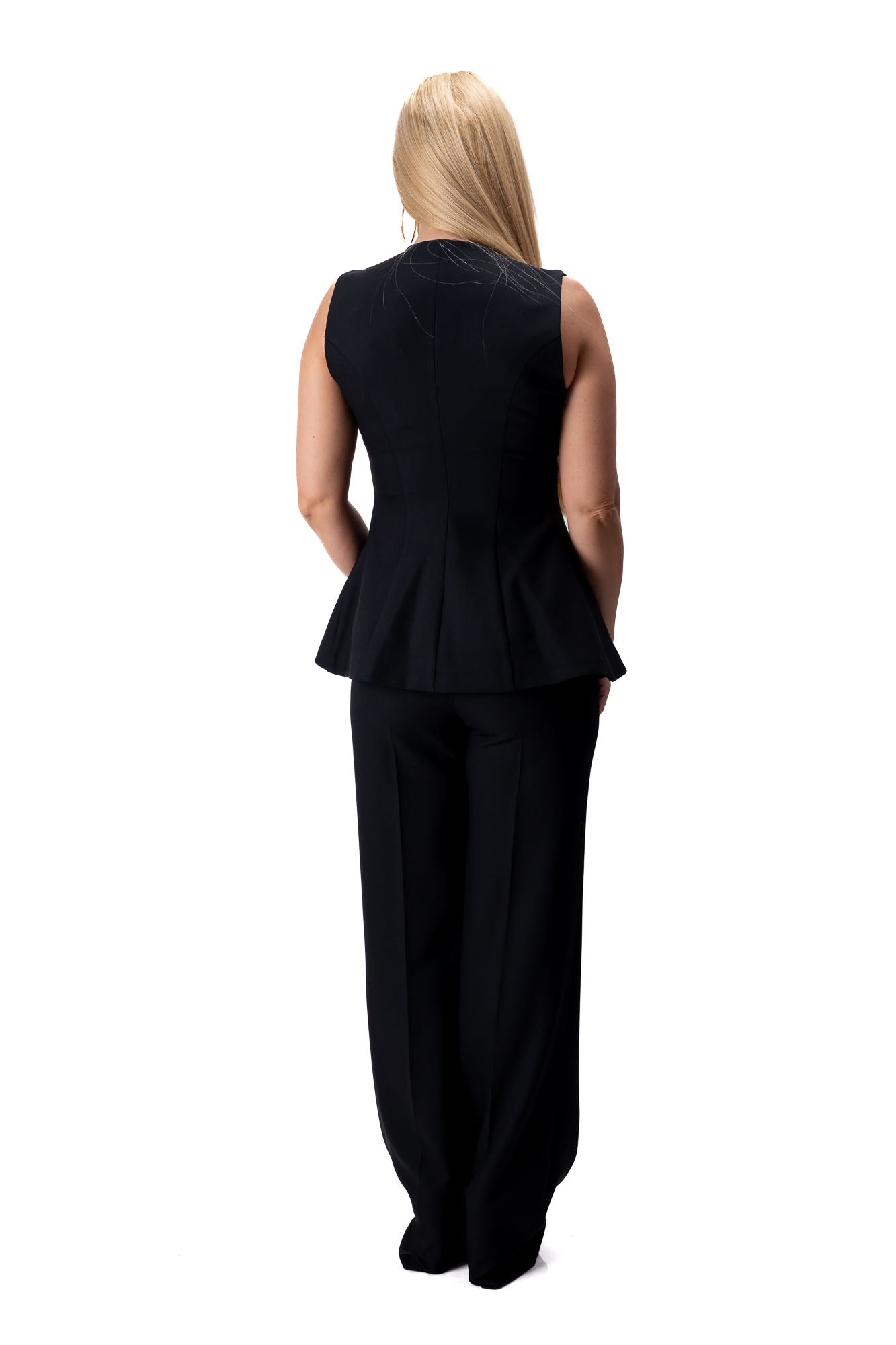 women elegant vest pants set luxury gold button detail