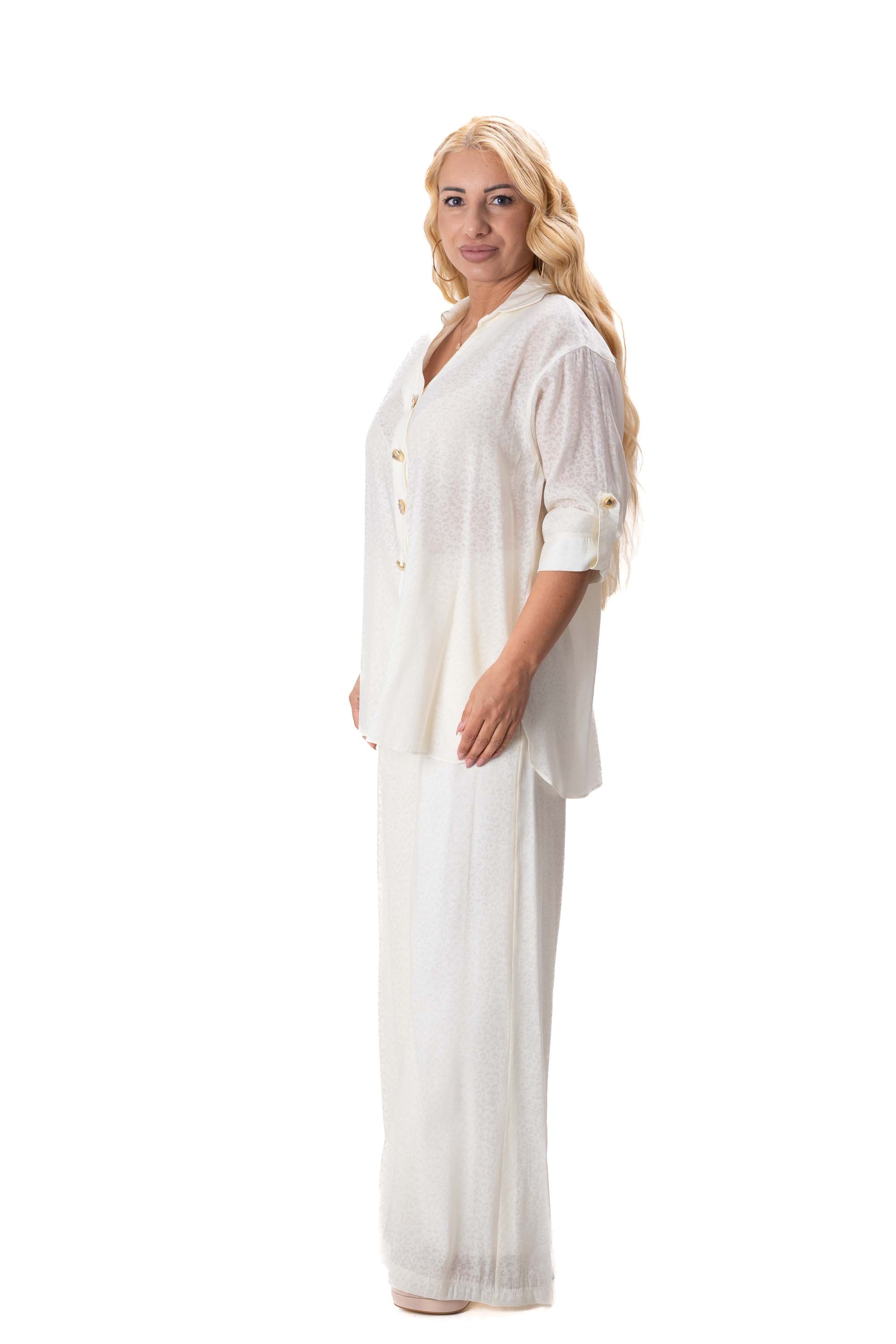 стилен дамски комплект екрю модел 08-4571