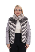 Зимно дамско яке от шушляк – детайл на косъма от чинчила