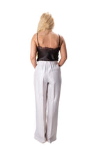 Широк панталон в екрю с ластик на талията от костюм от 2 части със сако 