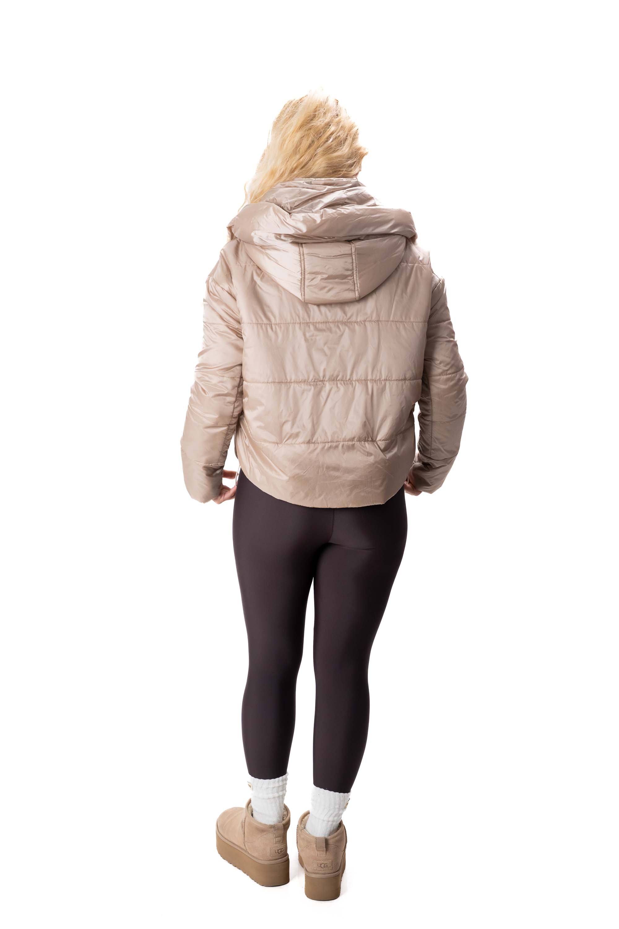 дамско яке шушляк бежово модерен бомбър модел