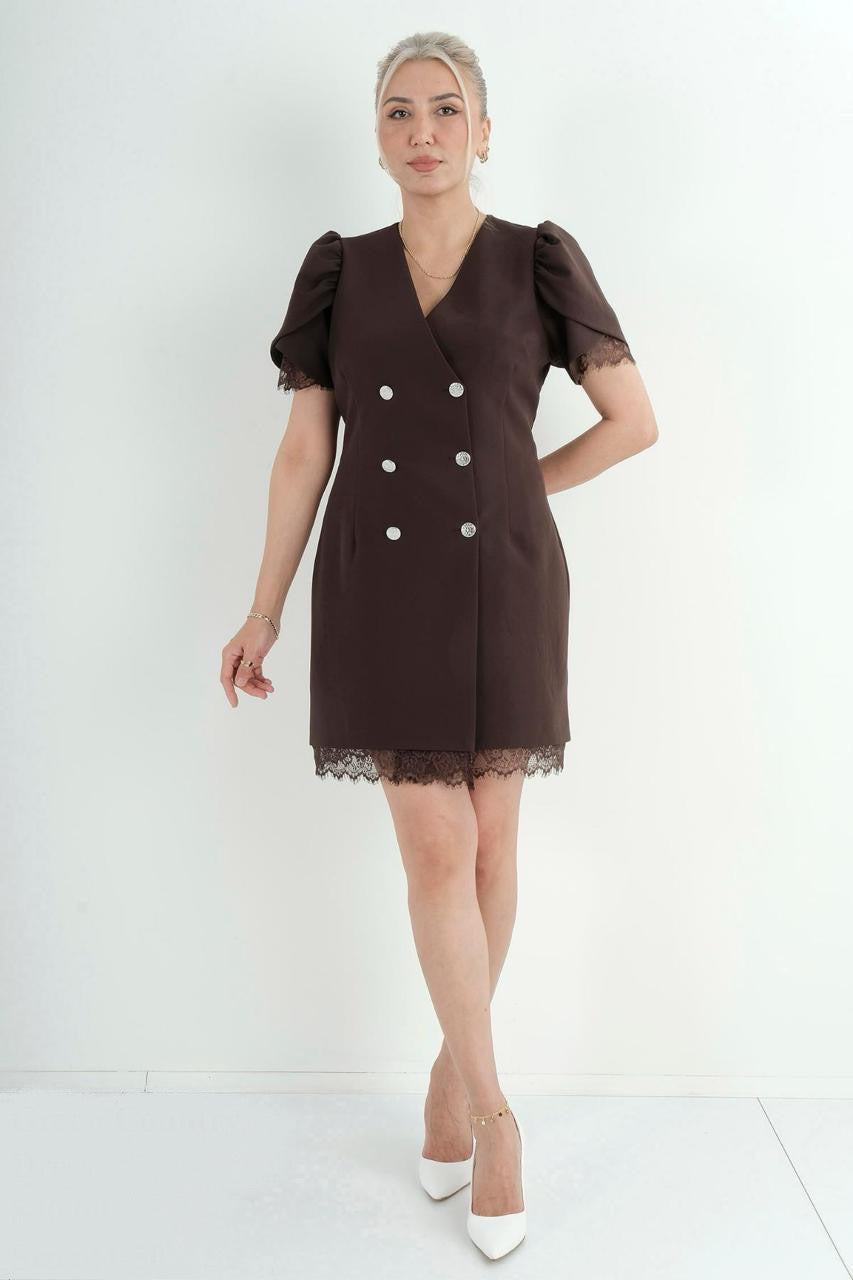 damska blazer roklya kafyava plus size dantela luxu