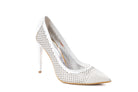 women pearl white leather pumps stiletto heel elegant shoes