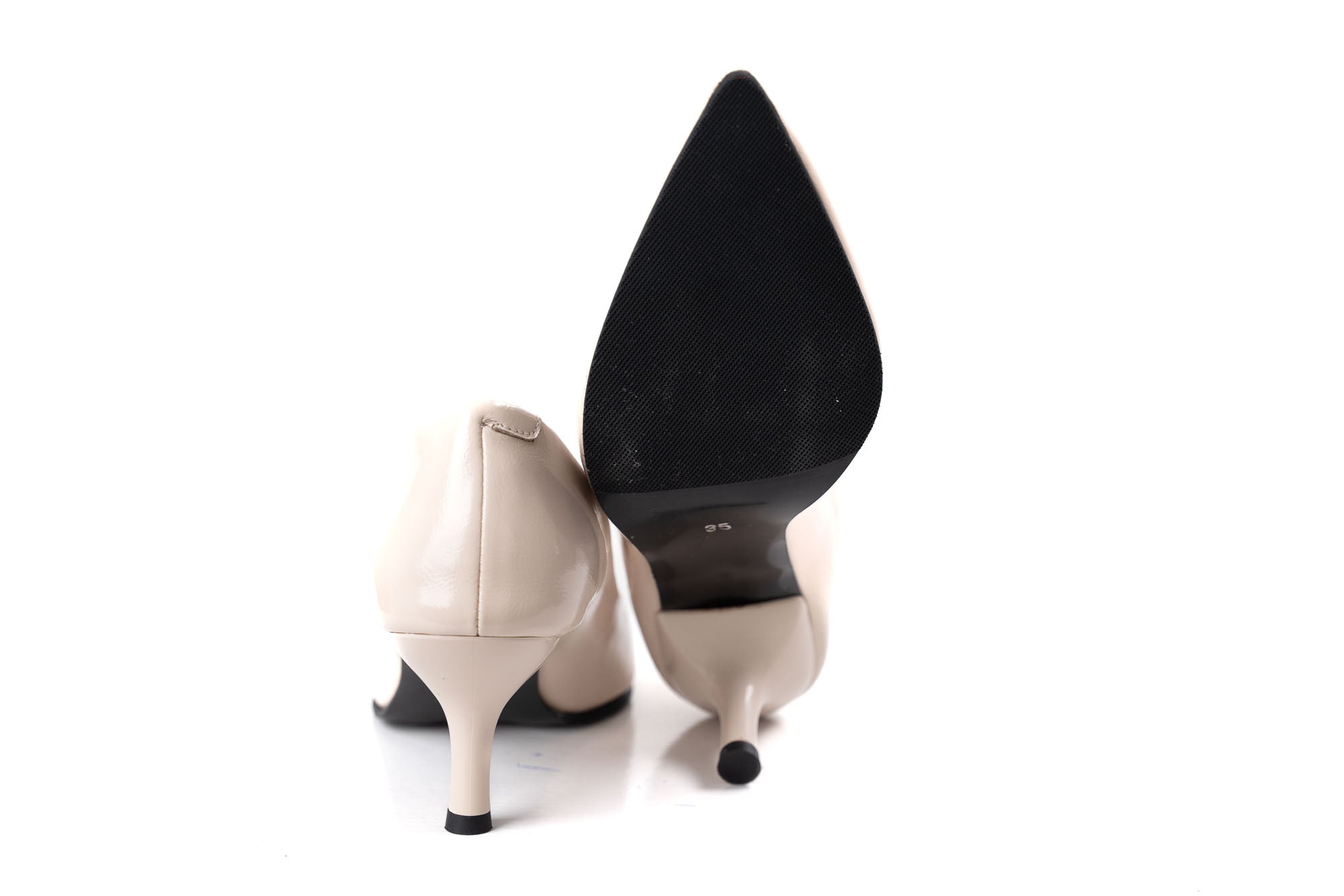 comfortable women genuine leather shoes beige low heel