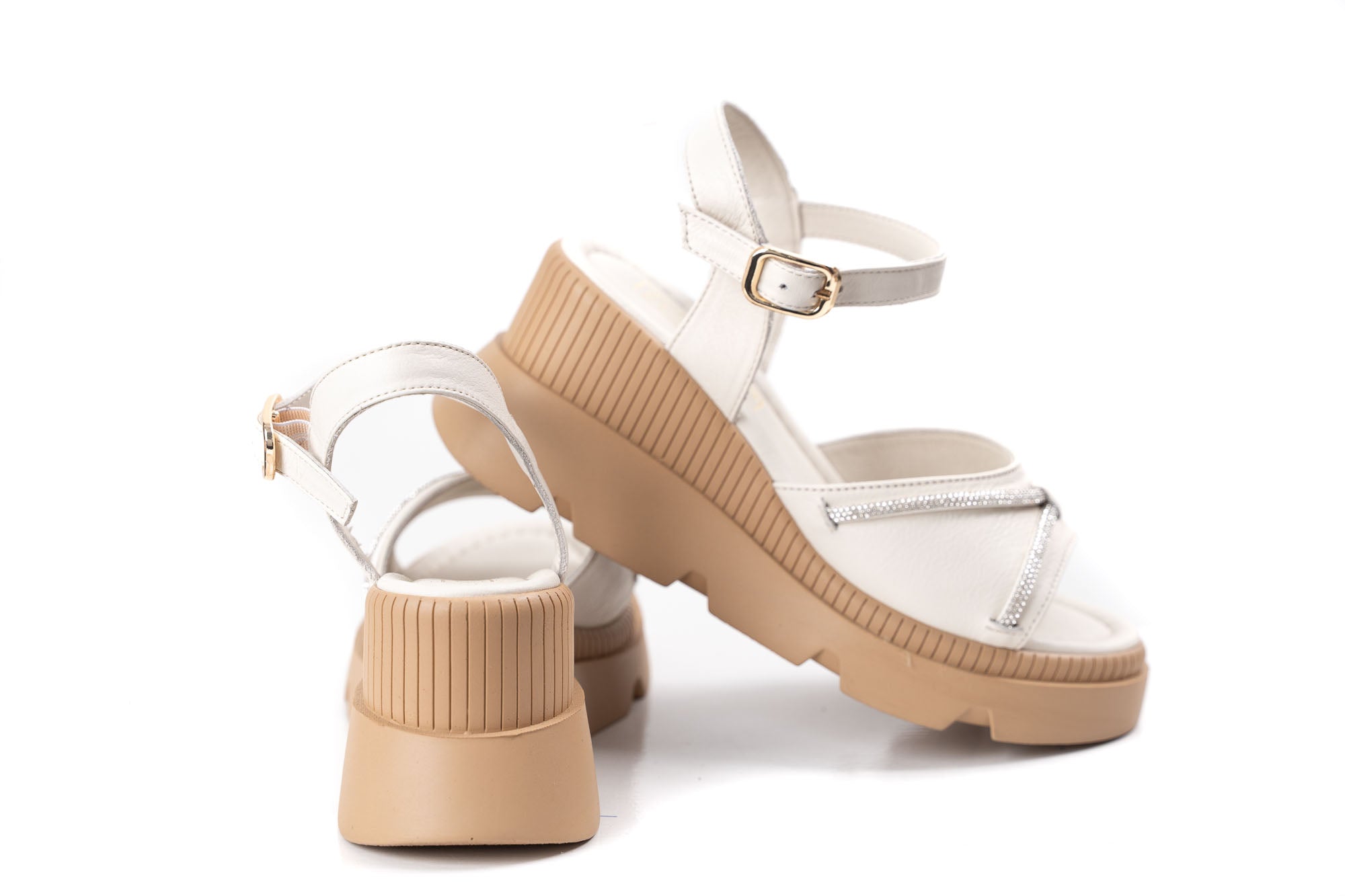 cream leather platform sandals women elegant summer shoes