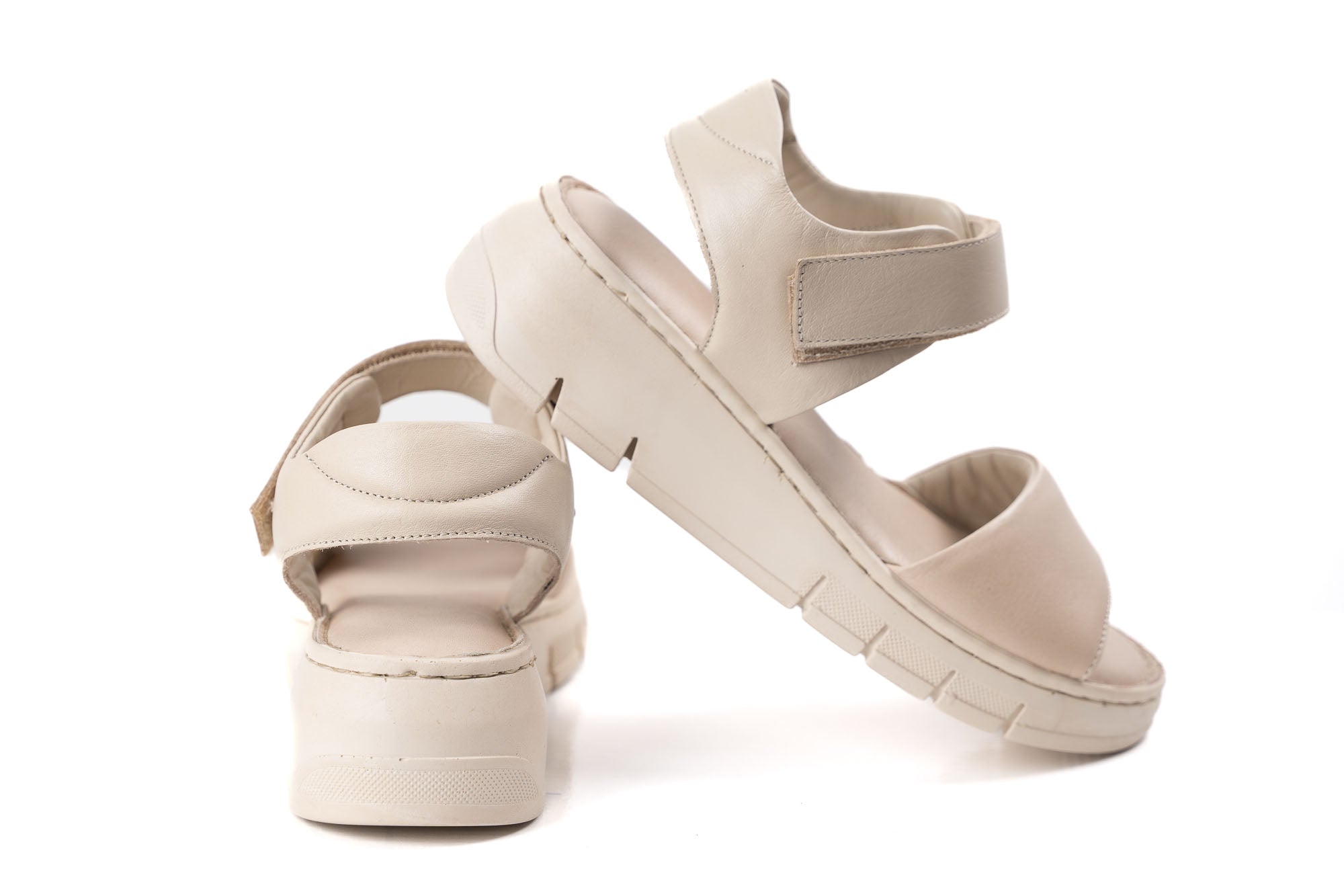 beige leather platform sandals women comfortable summer shoes