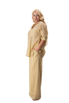 стилен дамски комплект пастелено жълто модел 08-4571