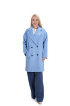 дамско удължено палто в небесно синьо овърсайз