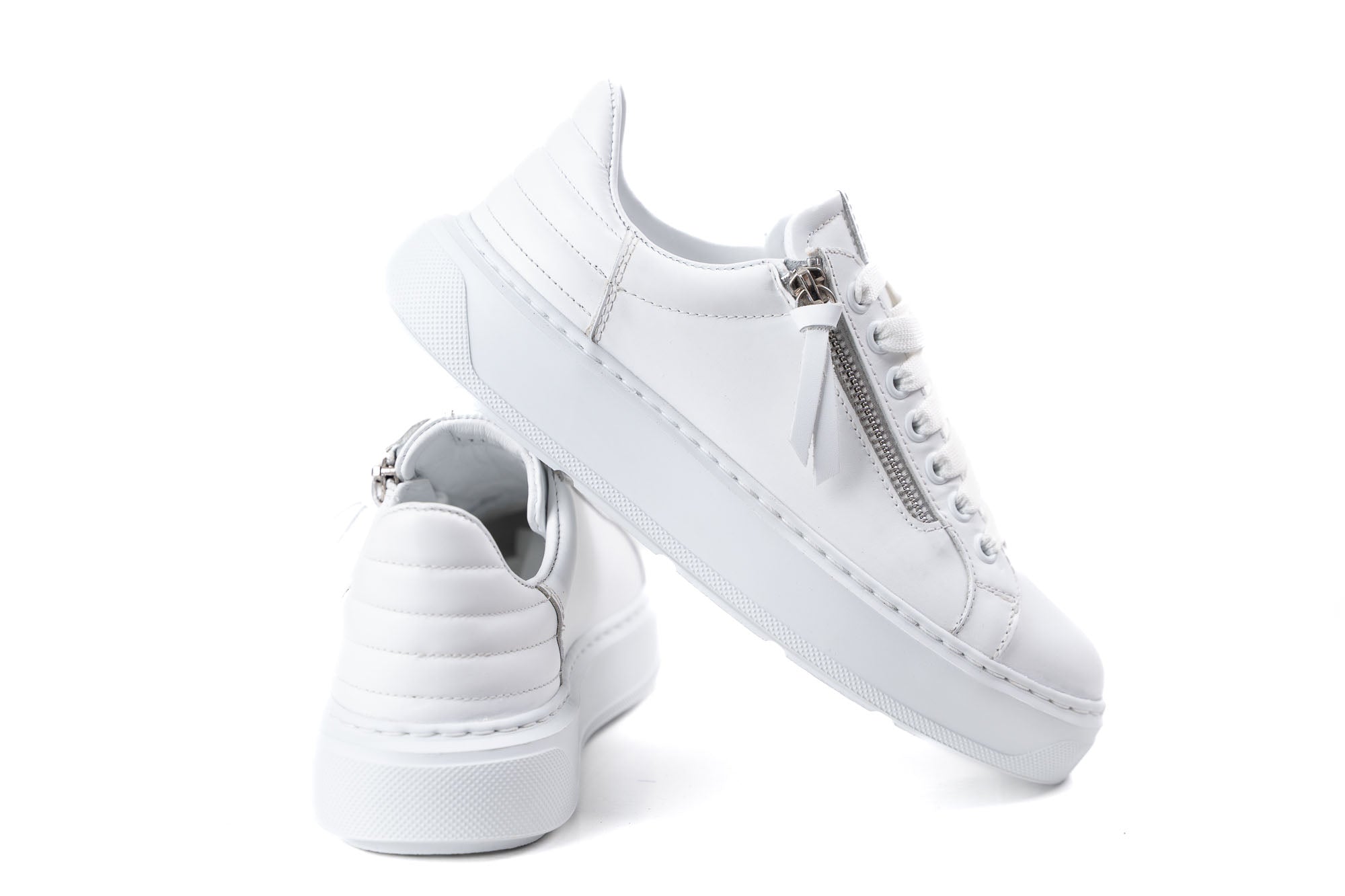 white genuine leather sneakers women casual shoes