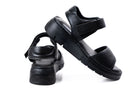 black leather platform sandals women comfortable summer shoes