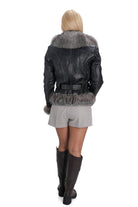 Модерно дамско кожено яке с топла и богата яка