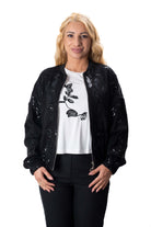 модерен ленен дамски комплект с пайети и тениска LUXU