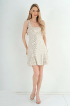 nude crystal dress stretch fabric elegant women outfit
