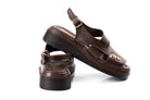 brown leather platform sandals women summer shoes