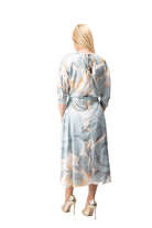mint satin women dress floral elegant occasion style